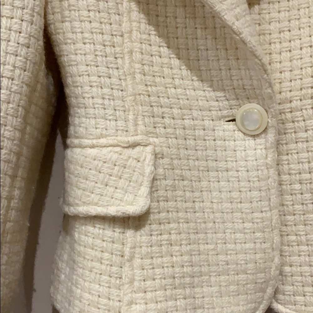 Milly ivory wool basket weave jacket - Picture 3 of 8